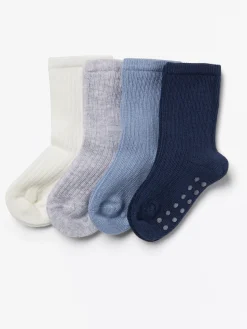 Strumpor & Strumpbyxor>Lindex 4-Pack Ribbade Strumpor Dusty Blue