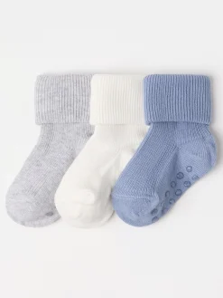 Nyfodd>Lindex 3-Pack Ribbade Strumpor Dusty Blue