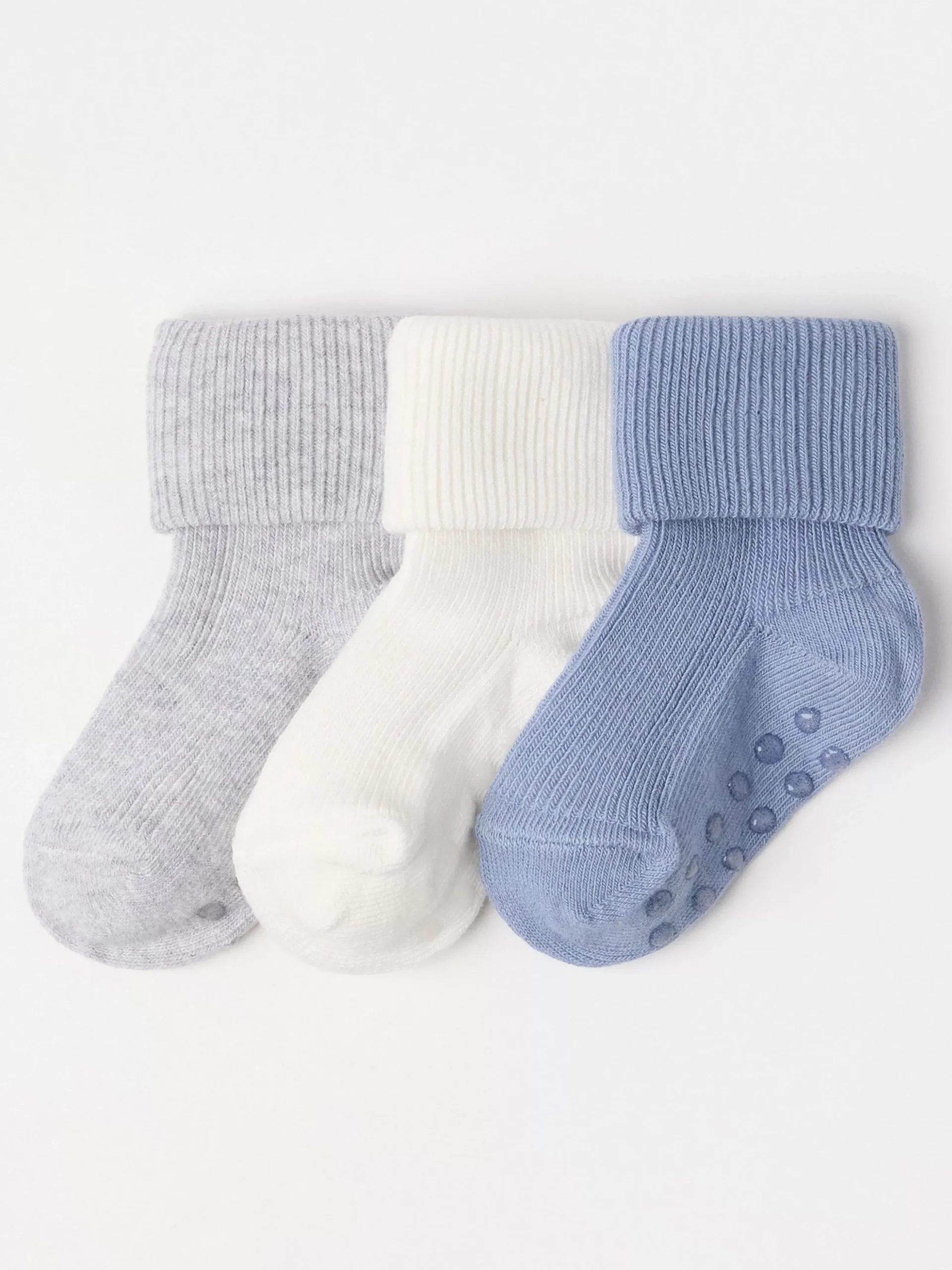Nyfodd>Lindex 3-Pack Ribbade Strumpor Dusty Blue