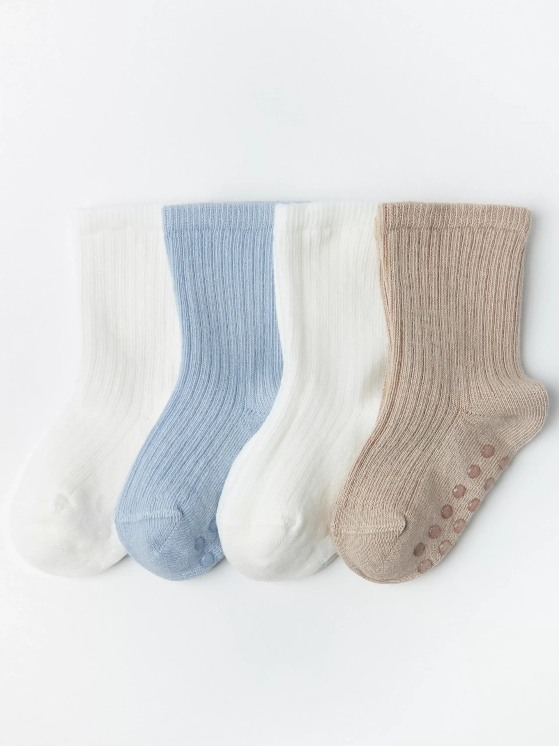 Strumpor & Strumpbyxor>Lindex 4-Pack Ribbade Strumpor Beige