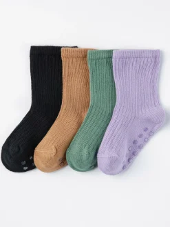 Strumpor & Strumpbyxor>Lindex 4-Pack Ribbade Strumpor Light Dusty Lilac