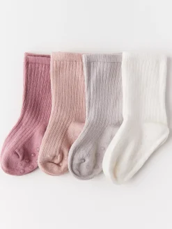Strumpor & Strumpbyxor>Lindex 4-Pack Ribbade Strumpor Dusty Lilac