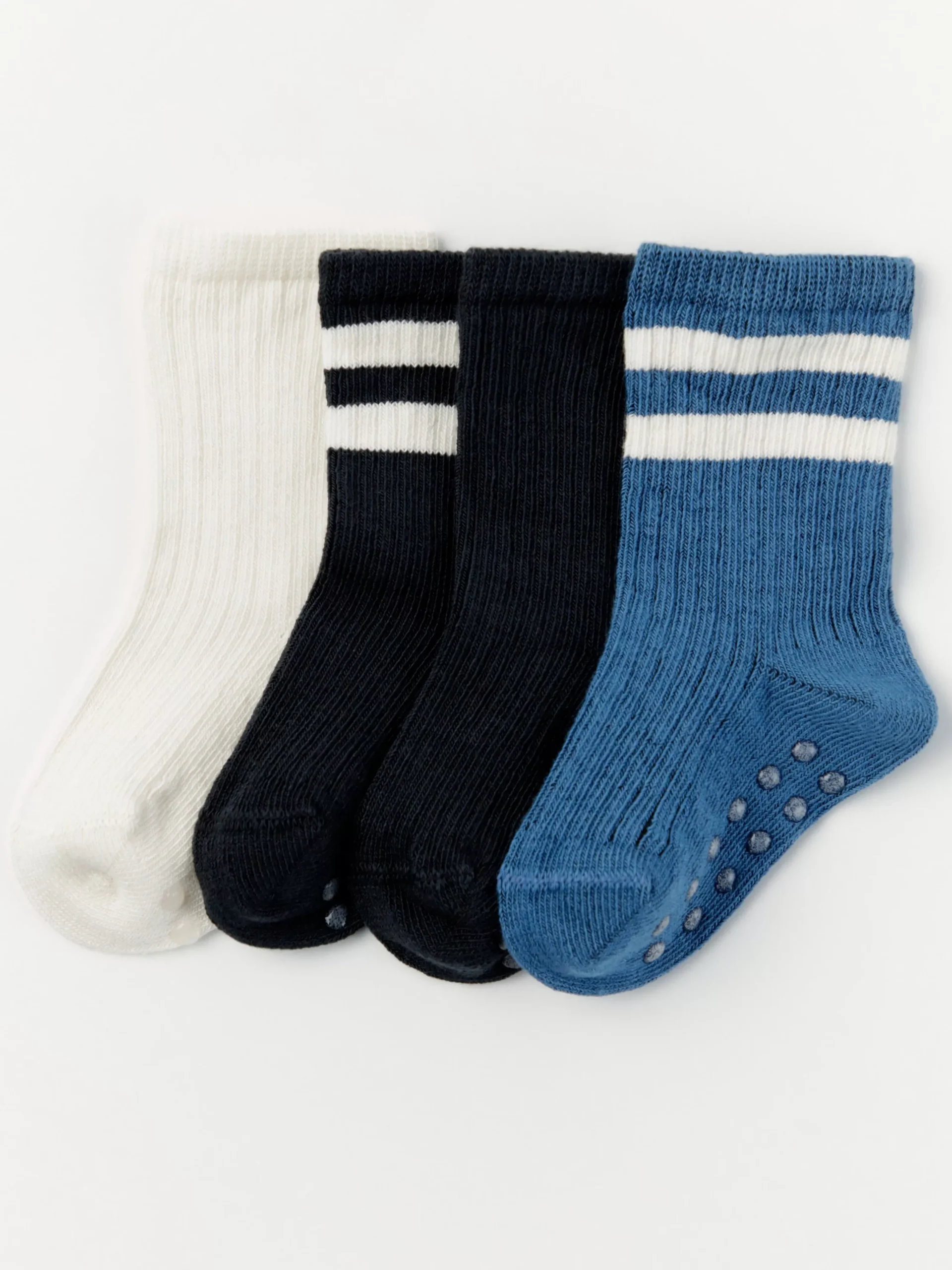 Strumpor & Strumpbyxor>Lindex 4-Pack Ribbade Strumpor Med Rander Dark Dusty Blue
