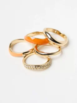 Accessoarer>Lindex 5-Pack Ringar Orange
