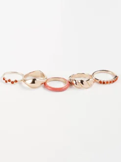 Accessoarer>Lindex 5-Pack Ringar Orange