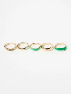 Accessoarer>Lindex 5-Pack Ringar Green