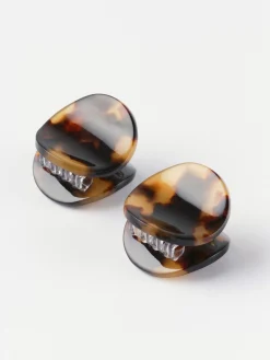 Accessoarer>Lindex 2-Pack Runda Harklammor Dark Brown