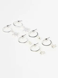 Accessoarer>Lindex 3-Pack Sma Creolorhangen Silver