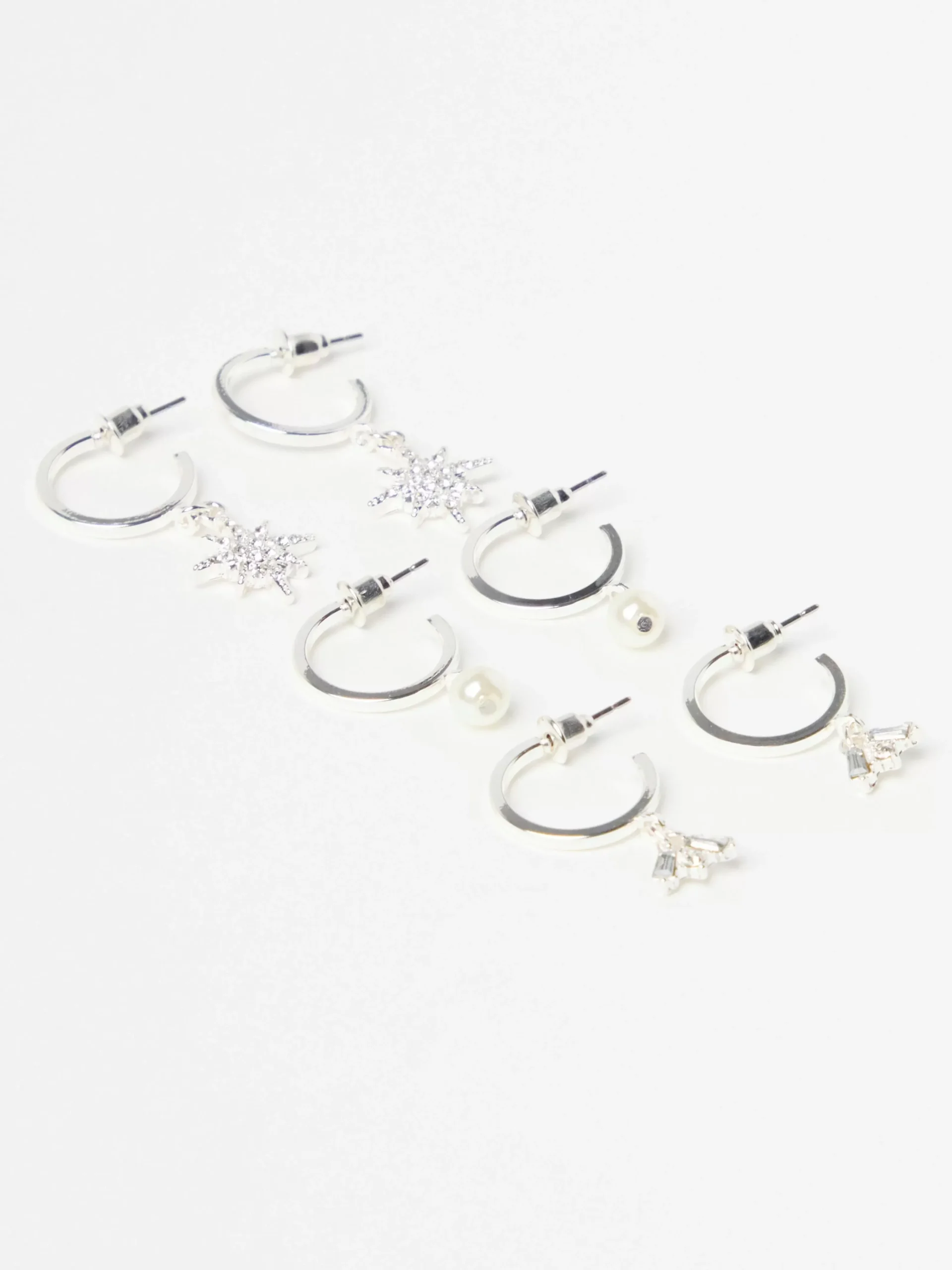 Accessoarer>Lindex 3-Pack Sma Creolorhangen Silver