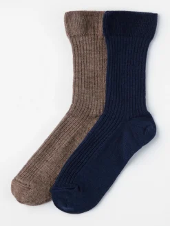 Underkläder>Lindex 2-Pack Sockor I Ullblandning Brown Melange
