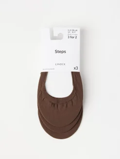 Strumpor>Lindex 3-Pack Steps Dark Brown