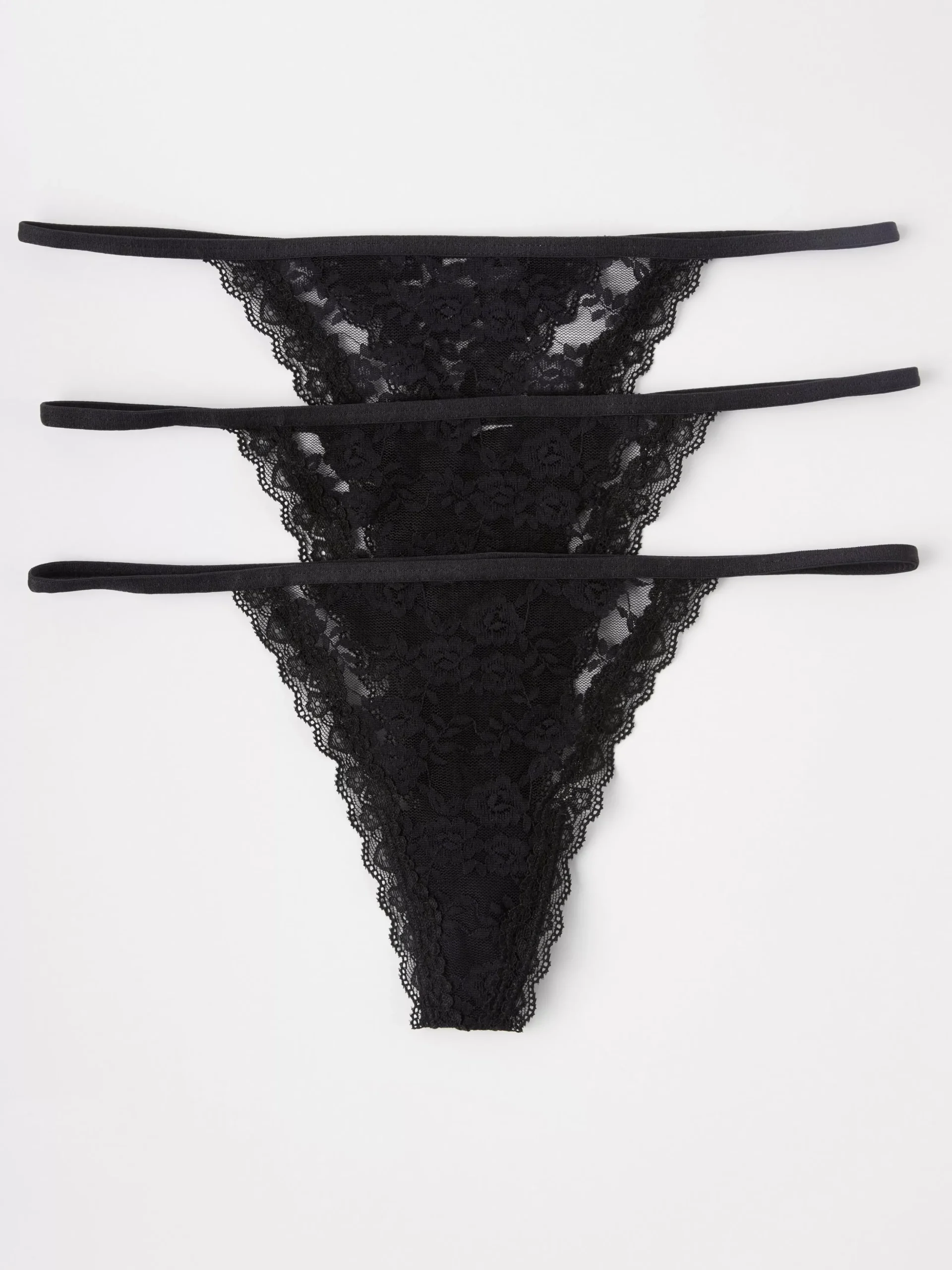 Trosor>Lindex 3-Pack Stringtrosa Low Black