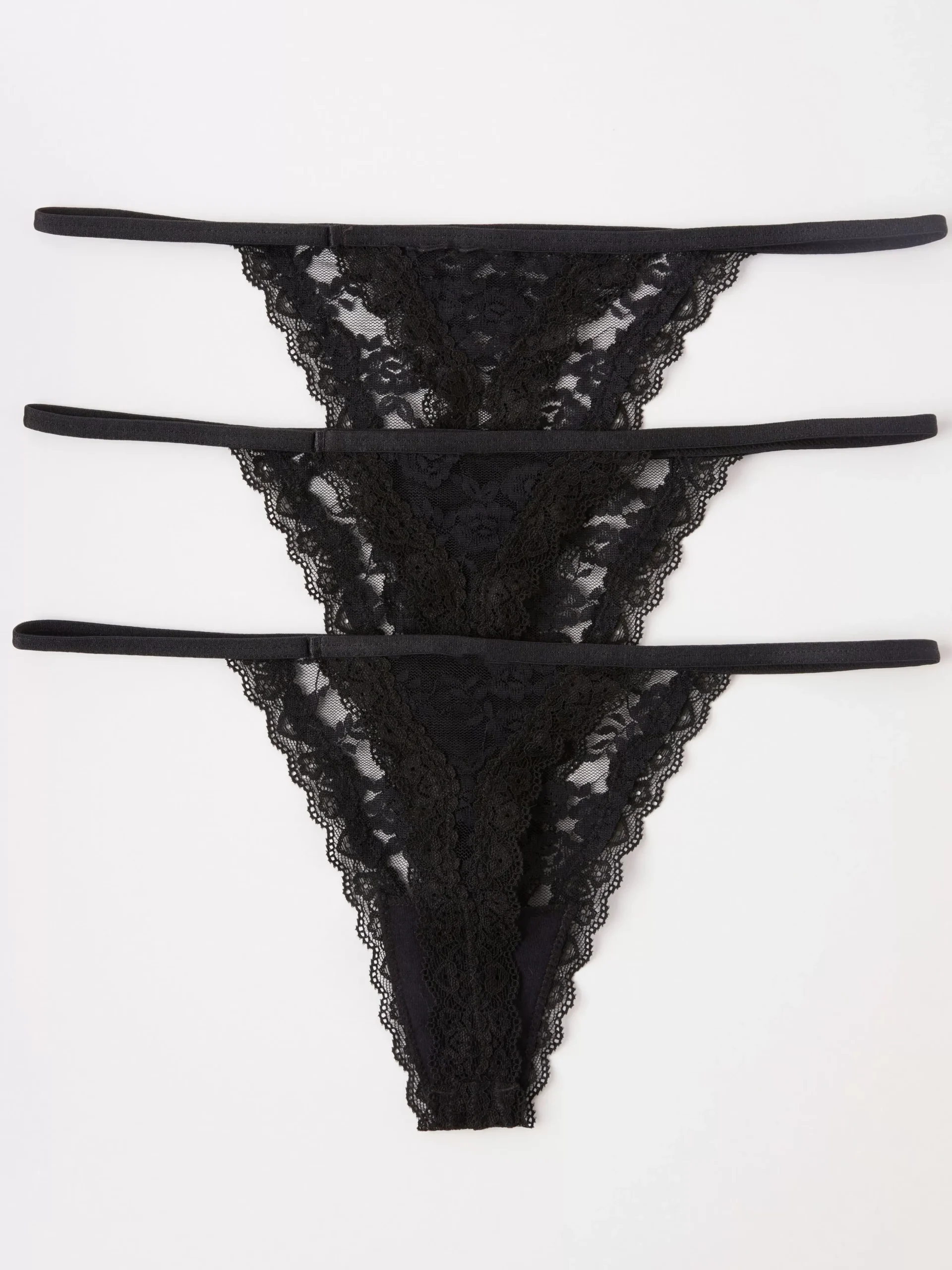 Trosor>Lindex 3-Pack Stringtrosa Low Black