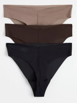 Träningskläder>Lindex 3-Pack Stringtrosor High Waist Sport Black