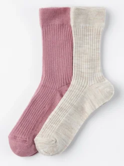 Underkläder>Lindex 2-Pack Strumpor I Ullblandning Dusty Pink