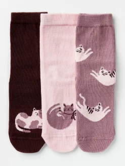 Underkläder>Lindex 3-Pack Strumpor Med Antislip Dark Lilac