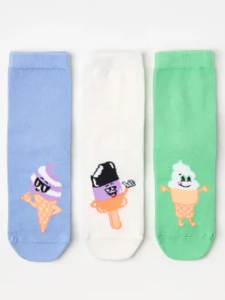 Underkläder>Lindex 3-Pack Strumpor Med Antislip Och Glassar Green