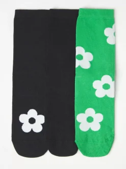 Underkläder>Lindex 3-Pack Strumpor Med Blommor Black