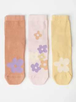 Underkläder>Lindex 3-Pack Strumpor Med Blommor Light Yellow