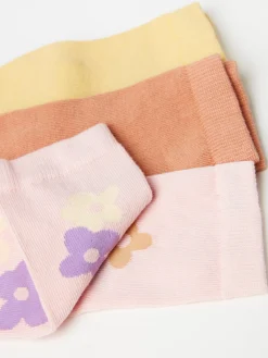 Underkläder>Lindex 3-Pack Strumpor Med Blommor Light Yellow