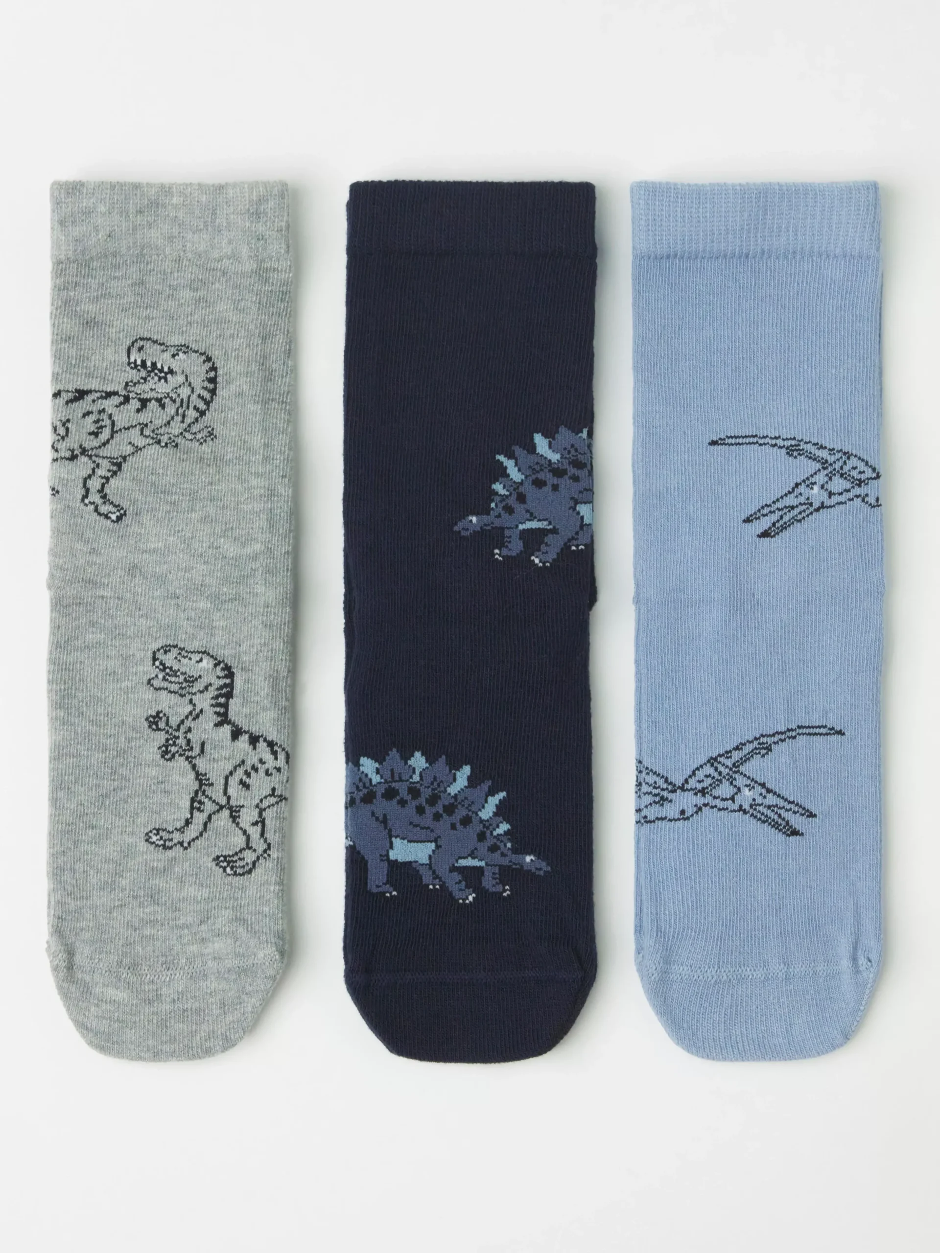 Underkläder>Lindex 3-Pack Strumpor Med Dinosaurier Och Antislip Lt Dusty Blue