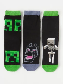 Underkläder>Lindex 3-Pack Strumpor Med Minecraft-Motiv Black