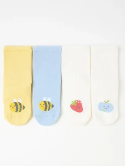 Strumpor & Strumpbyxor>Lindex 4-Pack Strumpor Med Motiv Light Dusty Blue