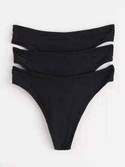 Trosor>Lindex 3-Pack Superstretchiga Stringtrosor Med Normalhog Midja Black