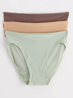 Trosor>Lindex 3-Pack Superstretchiga Trosor Med Normalhog Midja Dark Dusty Brown