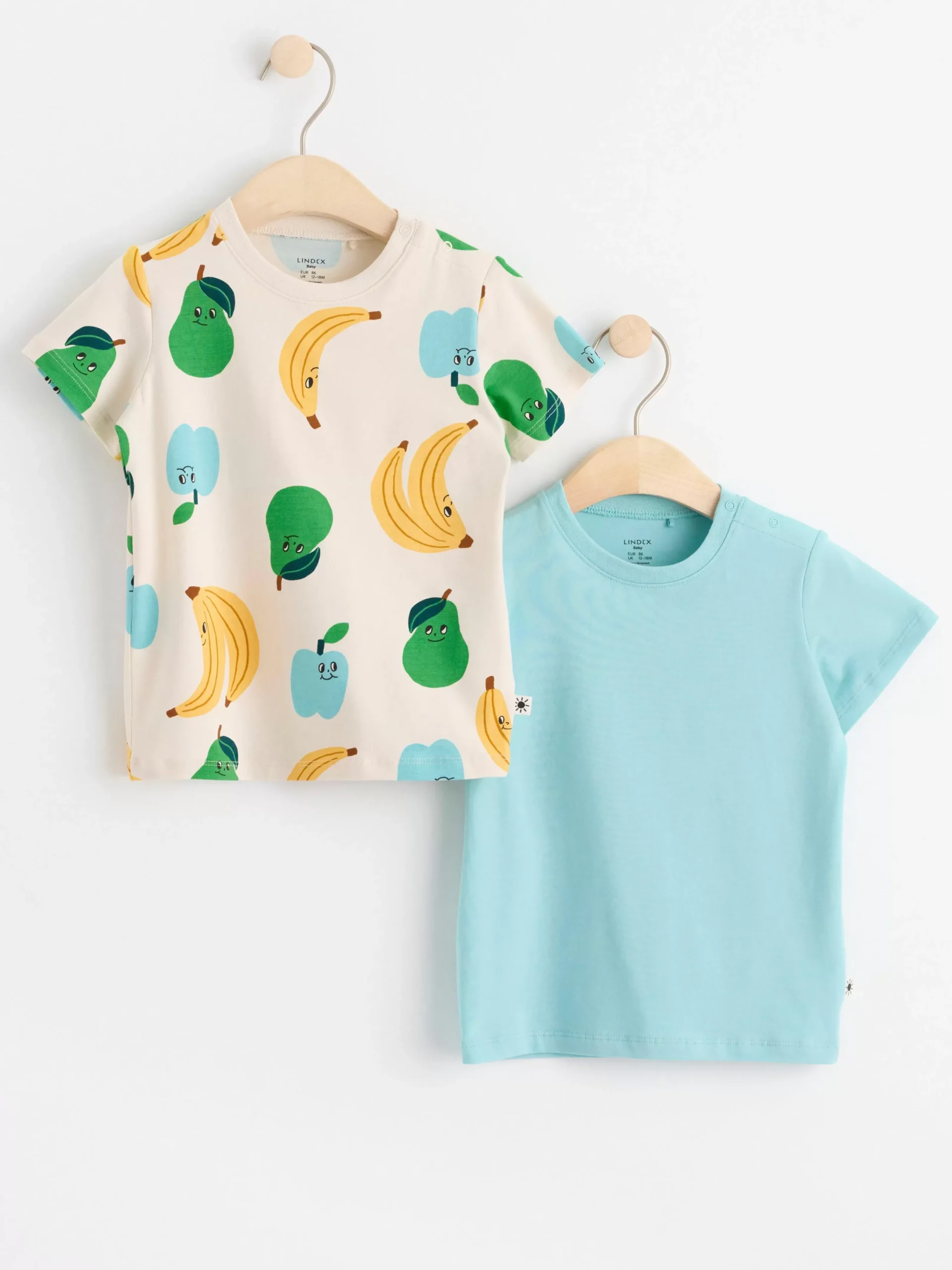 Toppar & T-Shirts>Lindex 2-Pack Toppar Med Kort Arm Light Beige