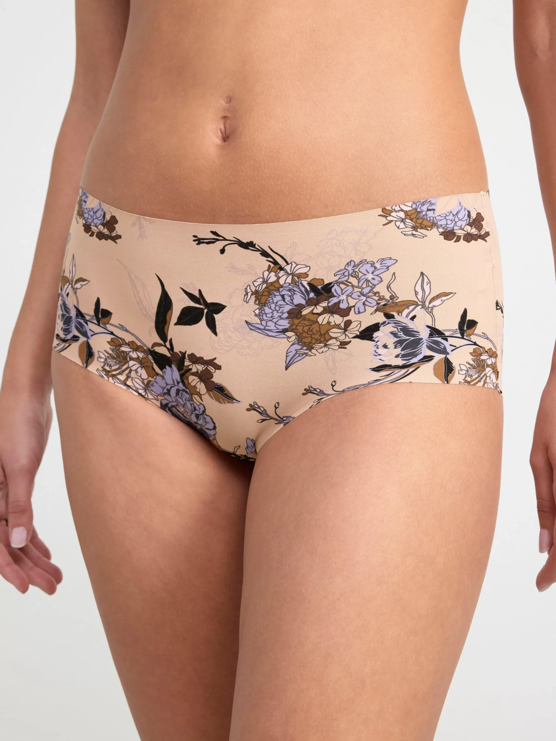 Trosor>Lindex 3-Pack Trosor Med Normalhog Midja Och Blommor Black