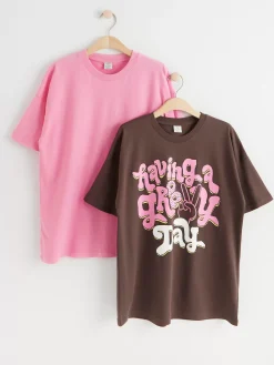 Toppar & T-Shirts>Lindex 2-Pack T-Shirts Light Pink