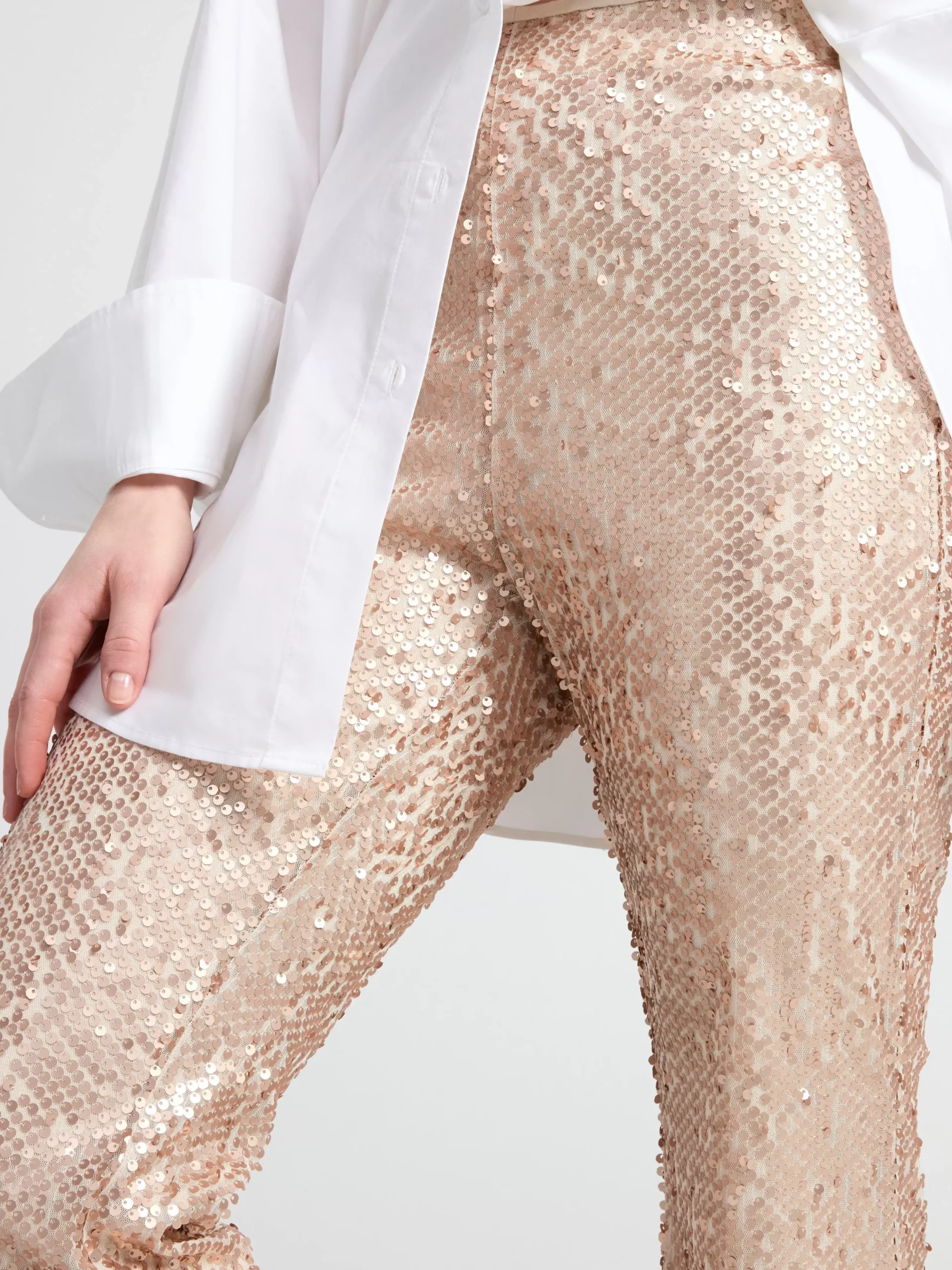 Byxor>Lindex Paljettbyxa Light Beige