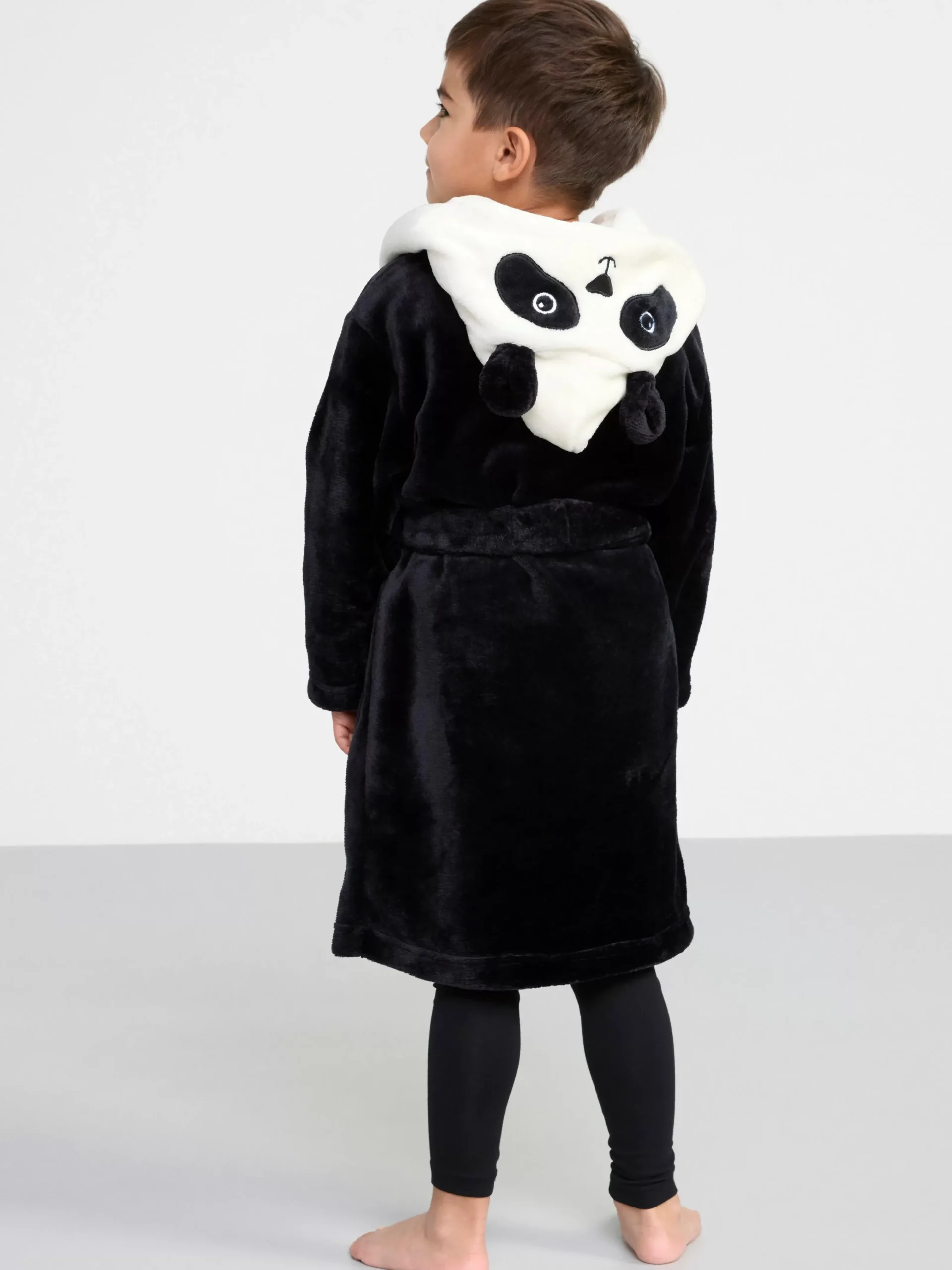 Nattplagg>Lindex Pandamorgonrock I Fleece Black