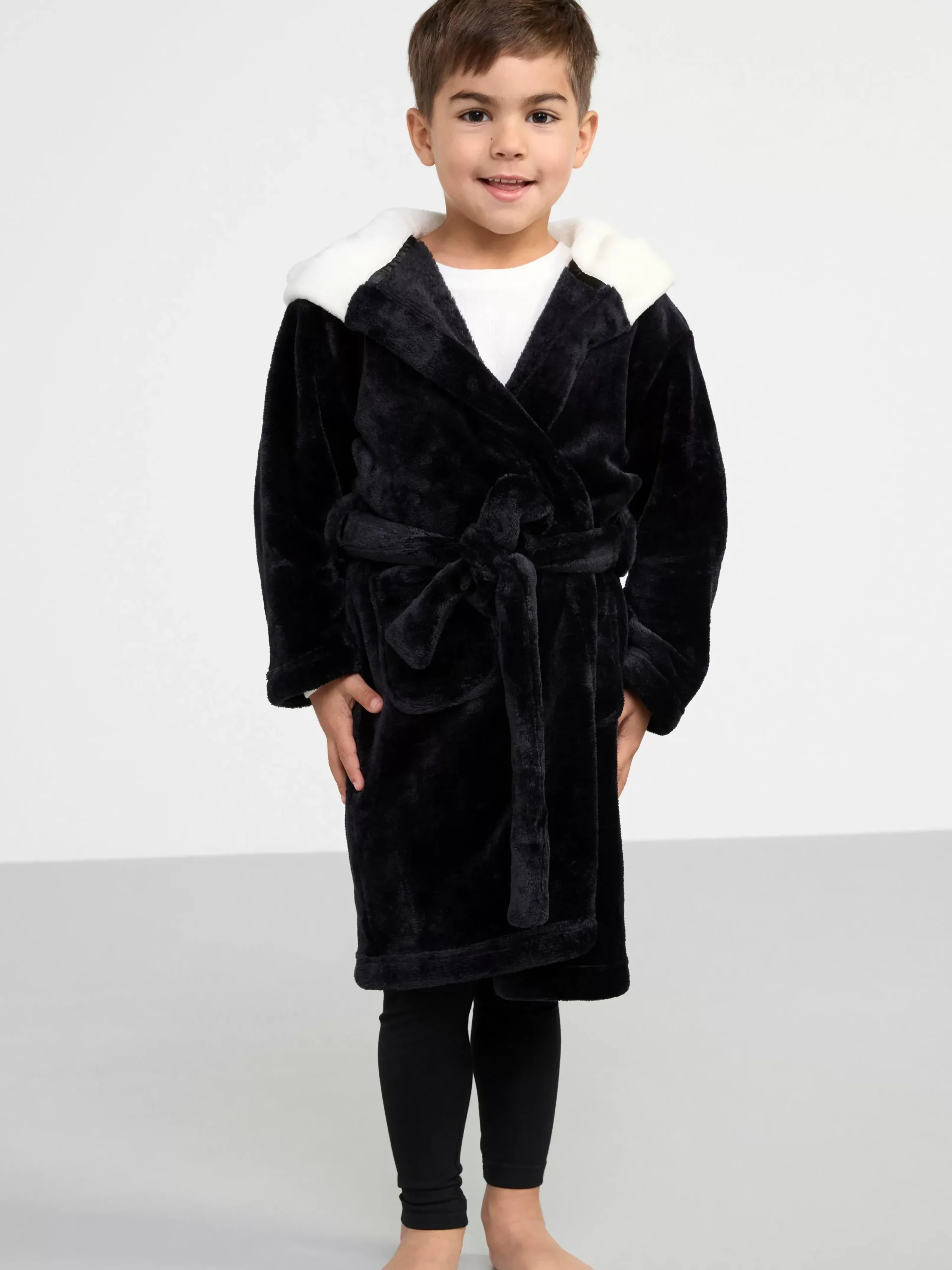 Nattplagg>Lindex Pandamorgonrock I Fleece Black