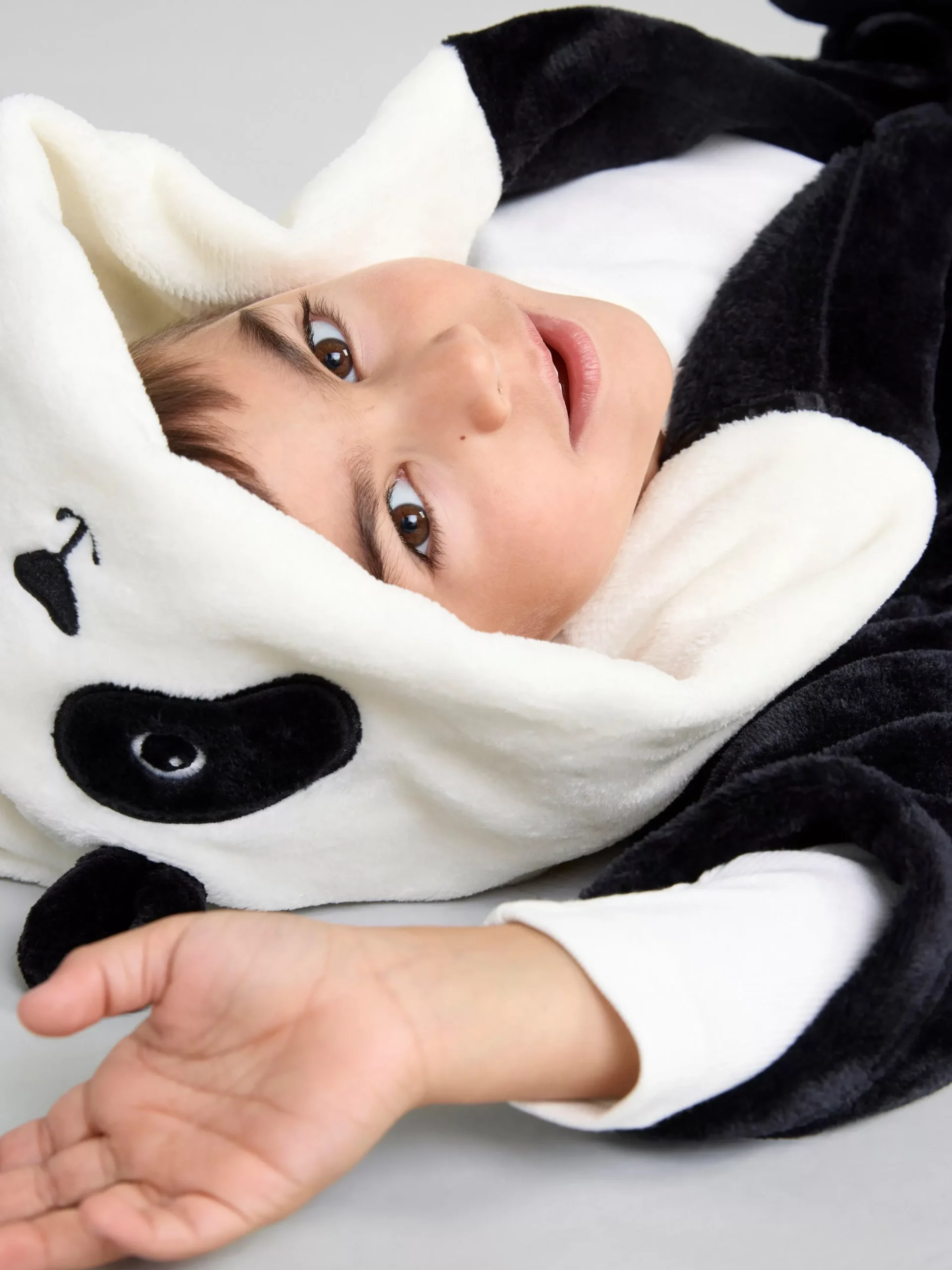 Nattplagg>Lindex Pandamorgonrock I Fleece Black
