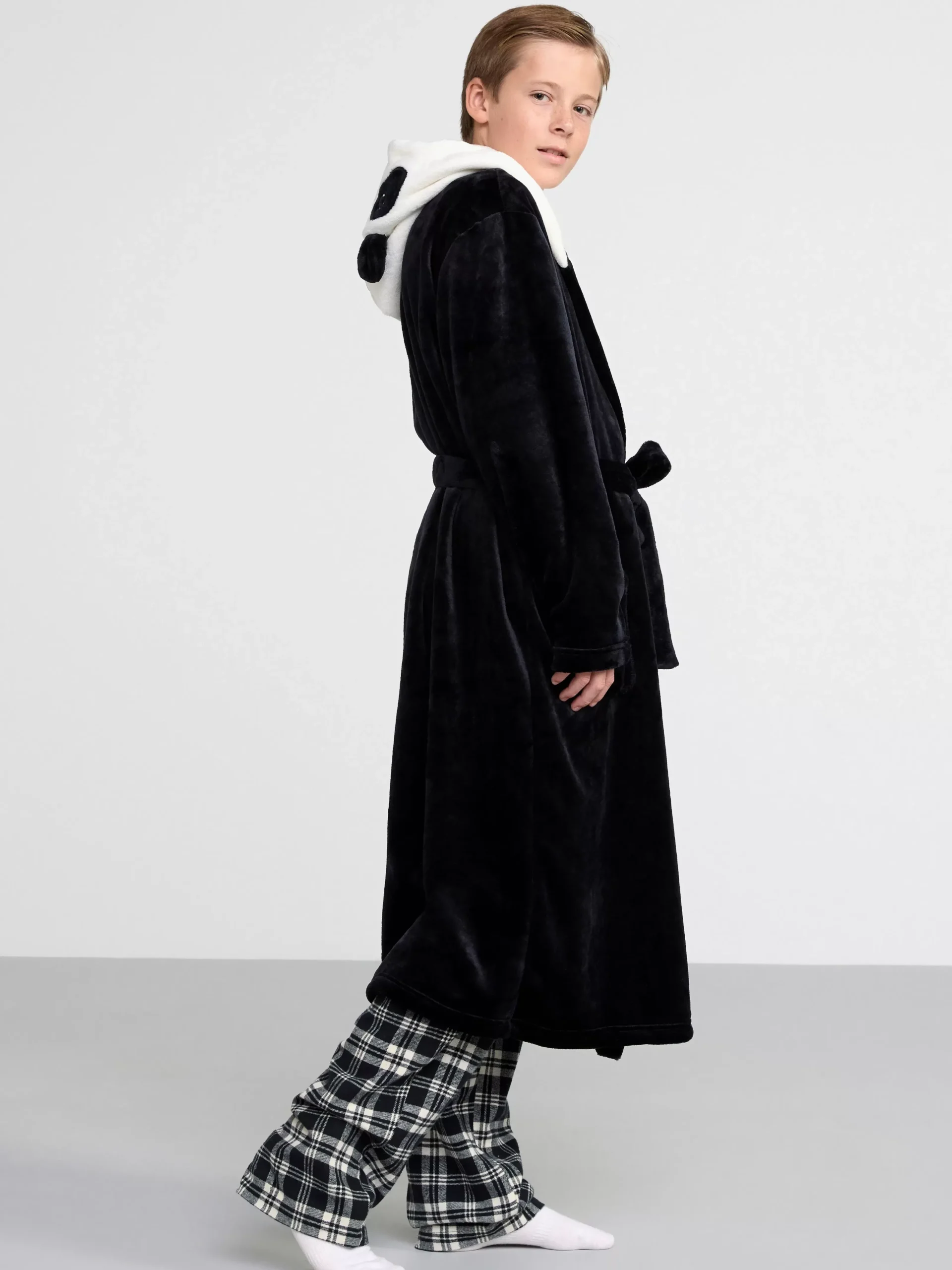 Nattplagg>Lindex Pandamorgonrock I Fleece Black
