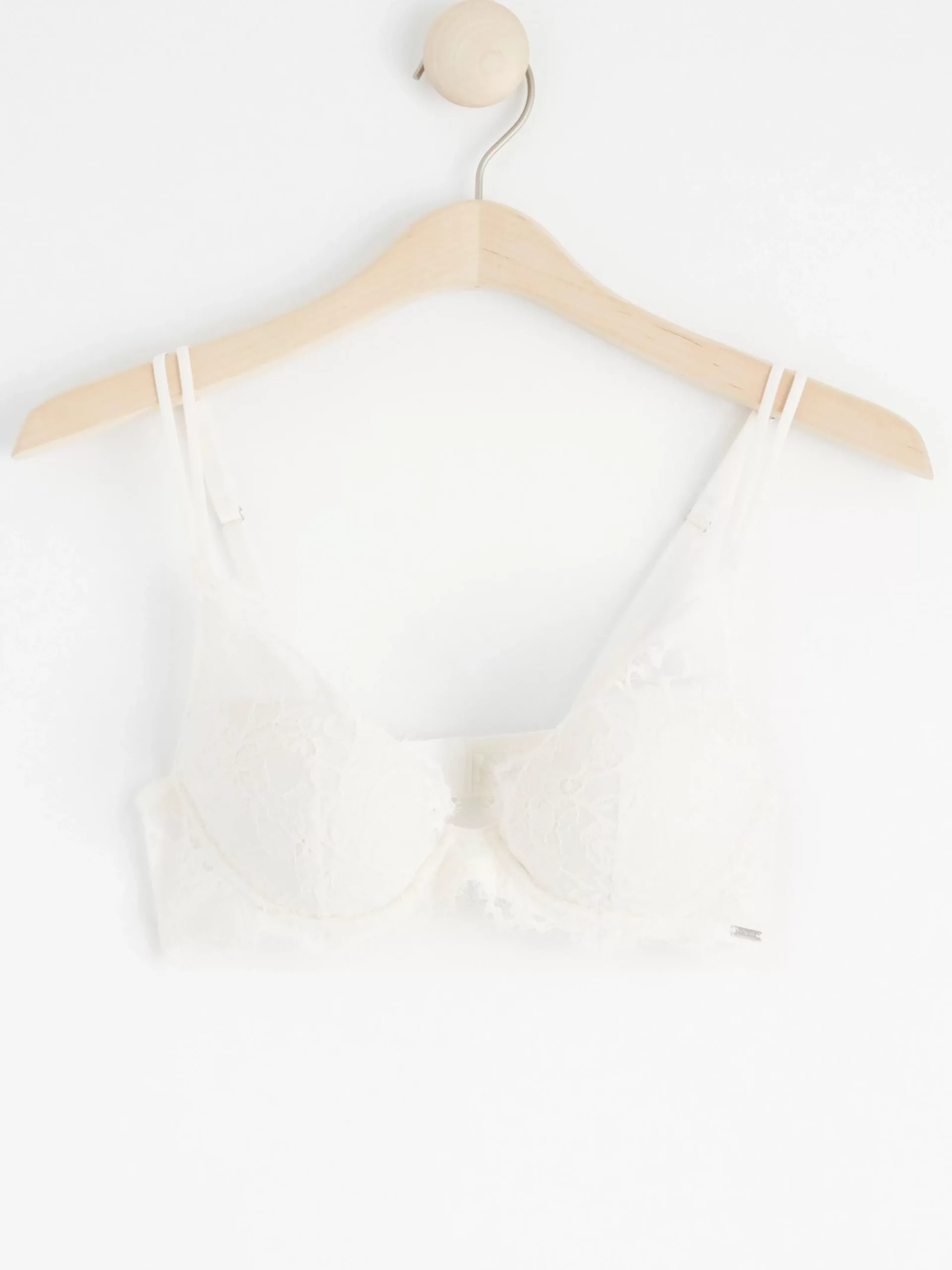 Bh>Lindex Peony Push-Up Bh Med Spets Light White