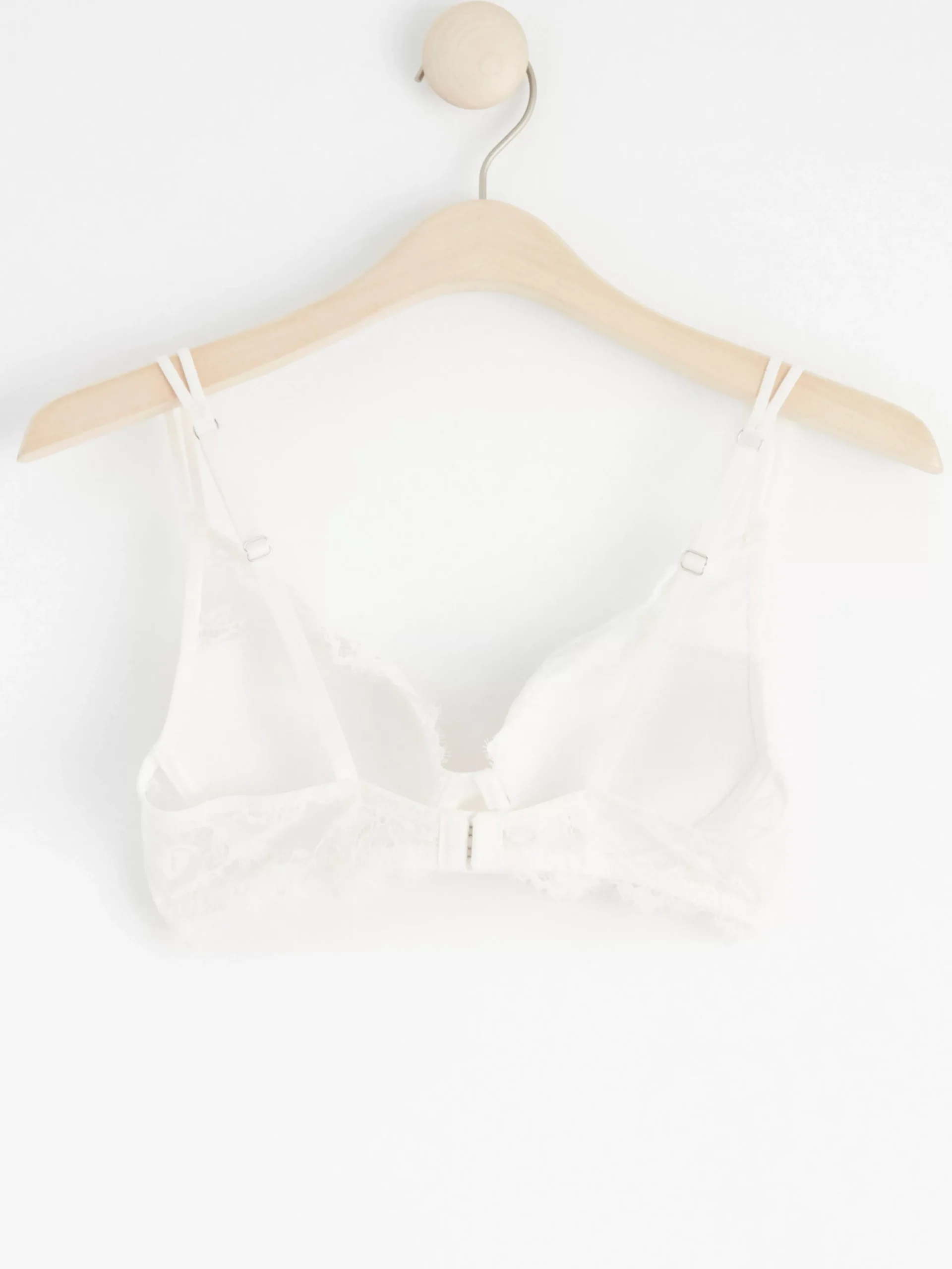 Bh>Lindex Peony Push-Up Bh Med Spets Light White