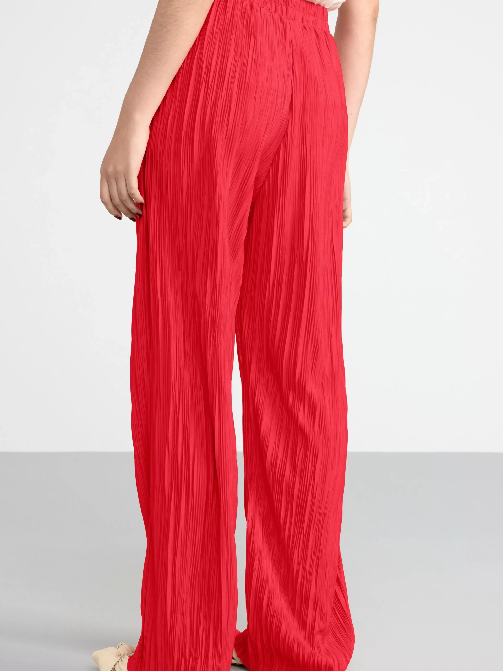 Byxor>Lindex Plisserad Byxa Dark Red