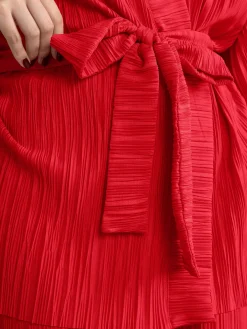 Kavajer>Lindex Plisserad Kimono Dark Red