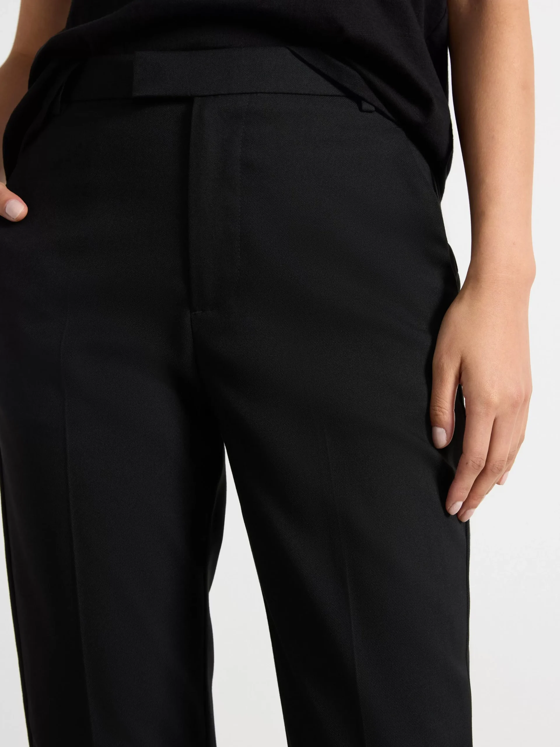 Byxor>Lindex Polly Croppade High Waist-Slacks Black