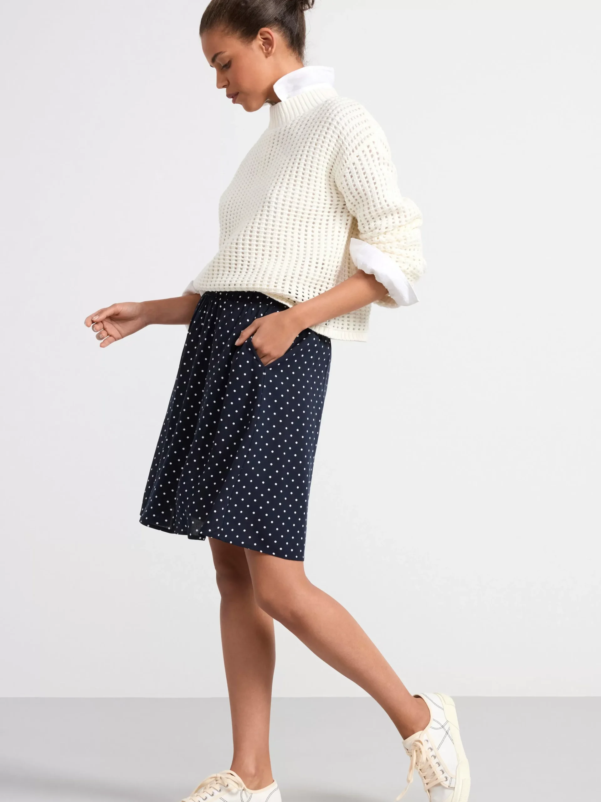 Kjolar>Lindex Prickig Minikjol Dark Navy