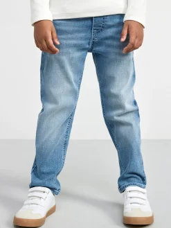 Jeans>Lindex Pull Up-Jeans Med Avsmalnat Ben Och Normalhog Midja Denim
