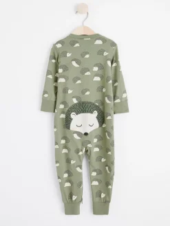 Pyjamas>Lindex Pyjamas Med Igelkottar Och Applikation Baktill Dusty Green