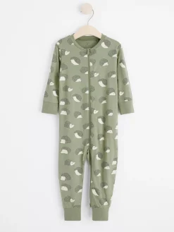 Pyjamas>Lindex Pyjamas Med Igelkottar Och Applikation Baktill Dusty Green