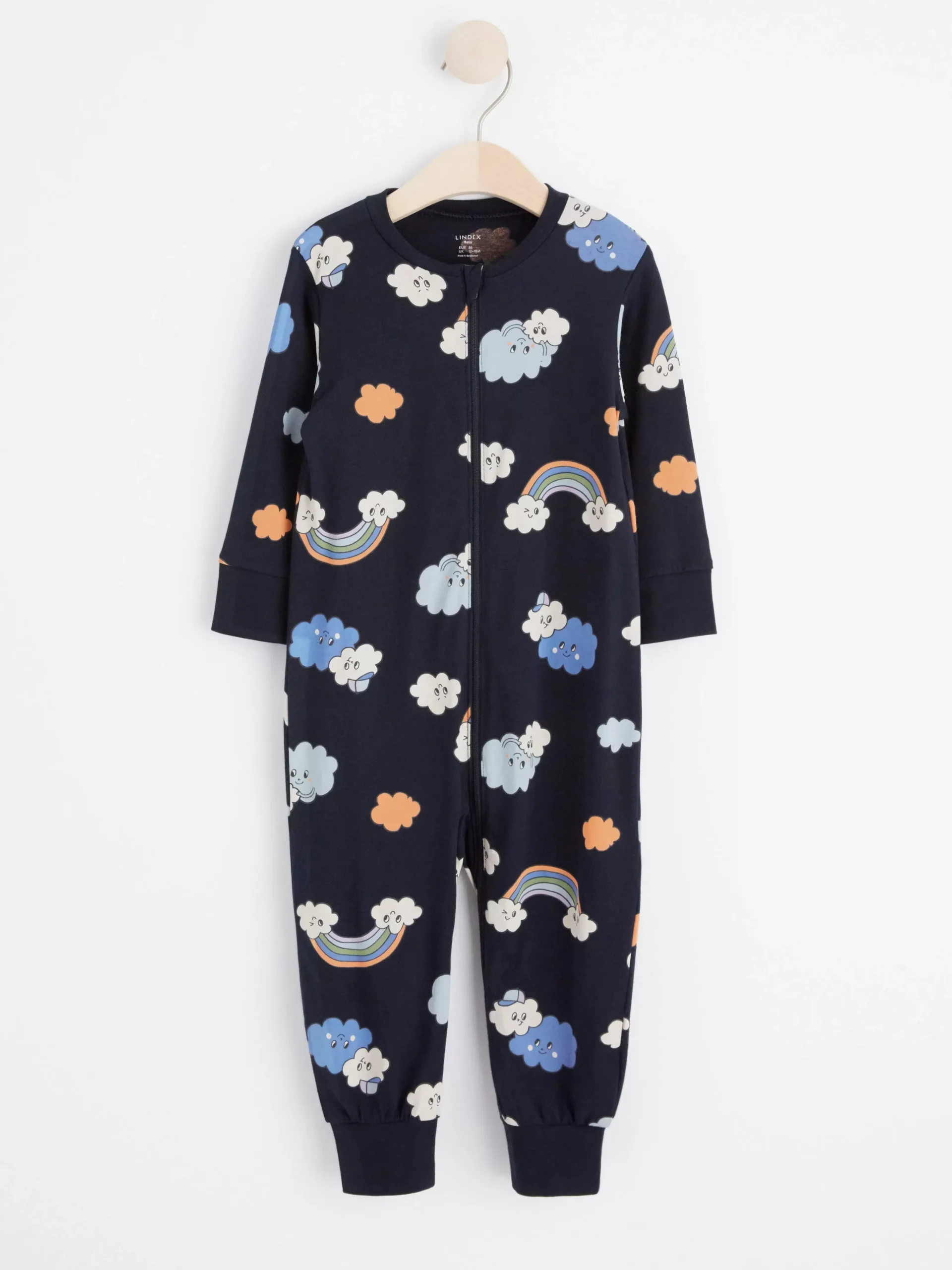 Pyjamas>Lindex Pyjamas Med Moln Och Regnbagar Dark Navy
