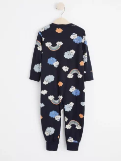 Pyjamas>Lindex Pyjamas Med Moln Och Regnbagar Dark Navy