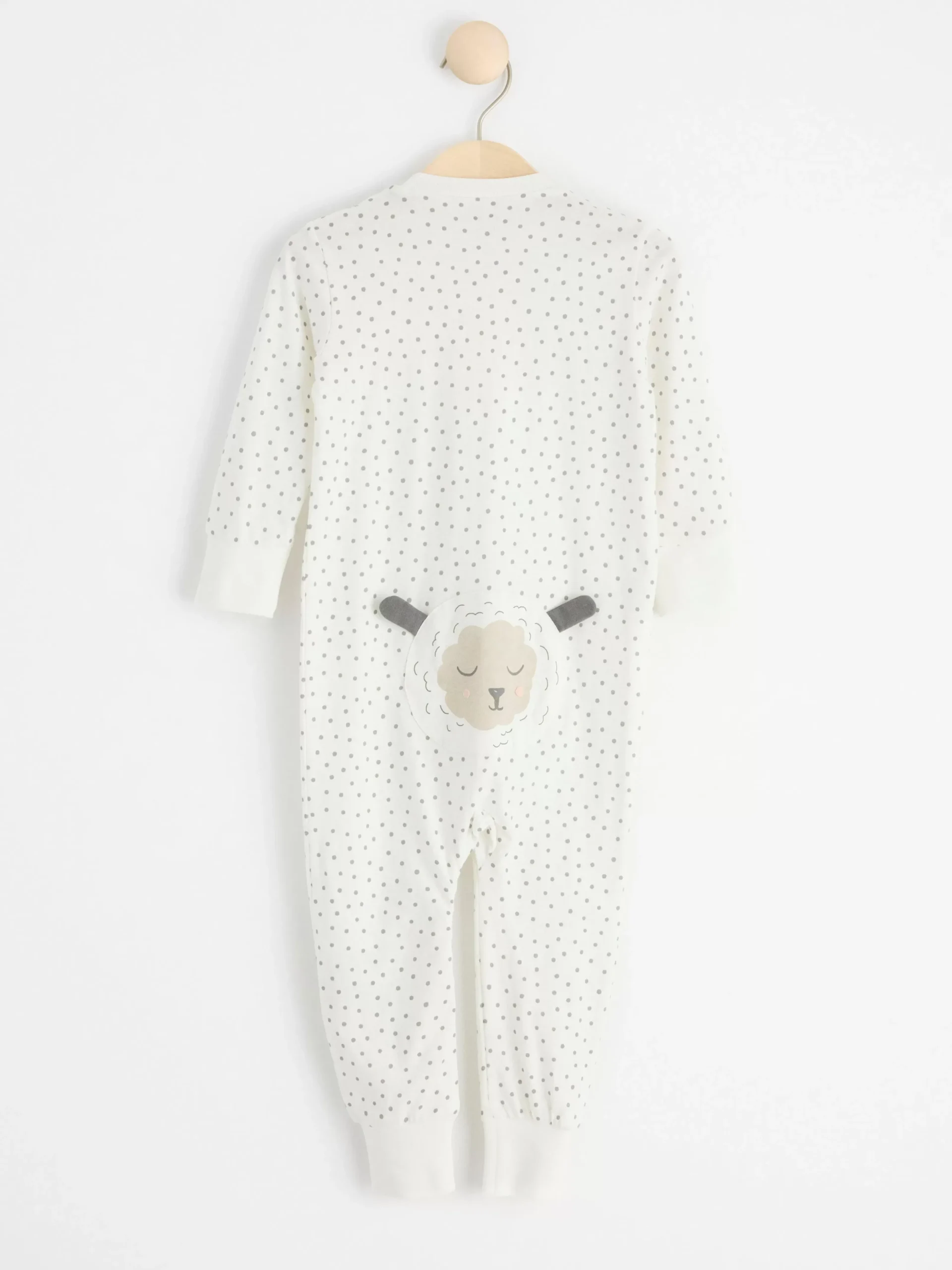 Pyjamas>Lindex Pyjamas Med Prickar Och Lammapplikation Light Dusty White