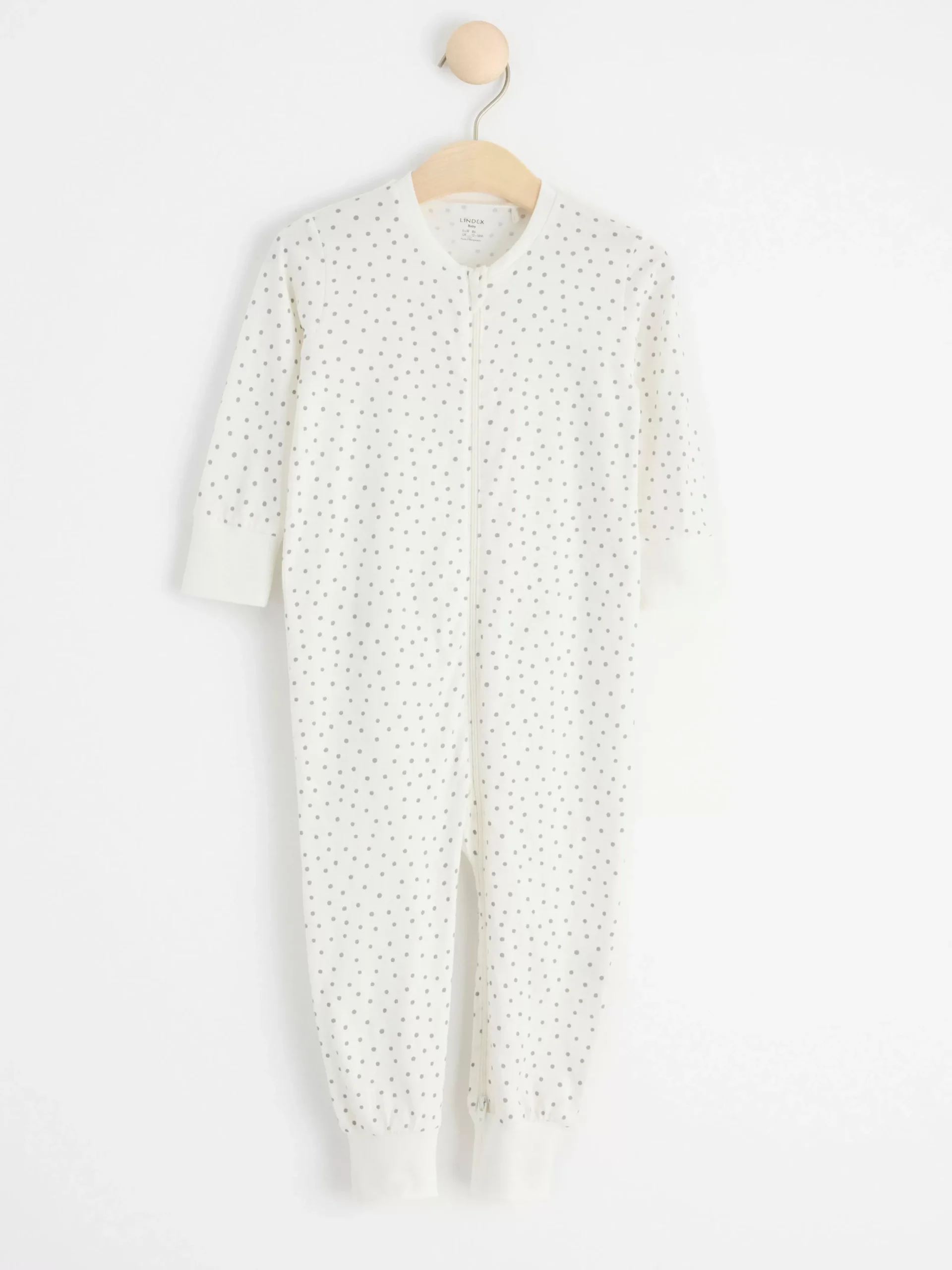 Pyjamas>Lindex Pyjamas Med Prickar Och Lammapplikation Light Dusty White
